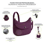Travelon Runways Anti-Theft Medium Crossbody Bag Plum 43715 - 8