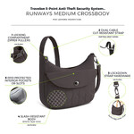 Travelon Runways Anti-Theft Medium Crossbody Bag Smoke 43715 - 8
