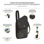 Travelon Runways Anti-Theft Slim Asymmetric Crossbody Bag Black 43712 - 8