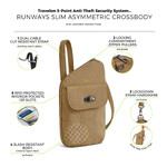Travelon Runways Anti-Theft Slim Asymmetric Crossbody Bag Latte 43712 - 8