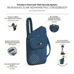 Travelon Runways Anti-Theft Slim Asymmetric Crossbody Bag Ocean 43712 - 8