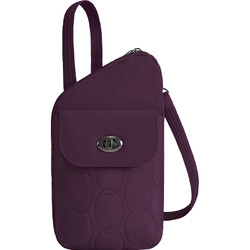 Travelon Runways Anti-Theft Slim Asymmetric Crossbody Bag Plum 43712