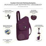 Travelon Runways Anti-Theft Slim Asymmetric Crossbody Bag Plum 43712 - 8