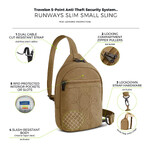 Travelon Runways Anti-Theft Small Sling Bag Latte 43713 - 8