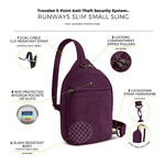 Travelon Runways Anti-Theft Small Sling Bag Plum 43713 - 8