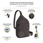 Travelon Runways Anti-Theft Small Sling Bag Smoke 43713 - 8