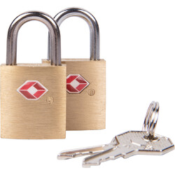 Travelon Travel Accessories Set of 2 TSA Accepted Padlocks Brass 13111