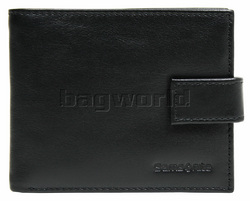 Samsonite RFID Blocking Leather Wallet with Flap and Coin Pocket Black 50903