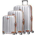 Samsonite Lite-Cube Deluxe Hardside Suitcase Set of 3 Aluminium 61242, 61243, 61245 with FREE Digital Luggage Scale 12775