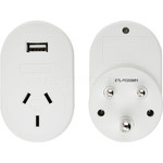 Samsonite Travel Accessories Adaptor Plug USB Australia to India White 86343