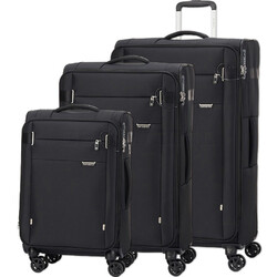 Samsonite City Rhythm Softside Suitcase Set of 3 Black 36824, 36825, 36826 with FREE Digital Luggage Scale 12775