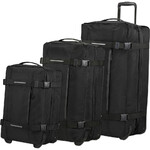 American Tourister Urban Track Drop Bottom Wheel Duffel Set of 3 Asphalt Black 43163, 43164, 43165 with FREE Memory Foam Pillow 21244