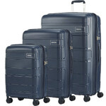 American Tourister Light Max Hardside Suitcase Set of 3 Navy 48198, 48199, 48200 with FREE Digital Luggage Scale 12775