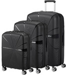 American Tourister Starvibe Hardside Suitcase Set of 3 Black 46370, 46371, 46372 with FREE Digital Luggage Scale 12775