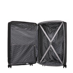 Qantas Rome Hardside Suitcase Set of 3 Black QF25S, QF25M, QF25L with FREE Memory Foam Pillow 21244 - 5