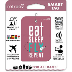 Retreev Smart Tag Eat Sleep Fly Repeat SMART
