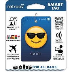 Retreev Smart Bag Tag Emoji Sunglasses SMART