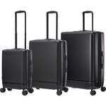 Qantas Rome Hardside Suitcase Set of 3 Black QF25S, QF25M, QF25L with FREE Digital Luggage Scale 12775