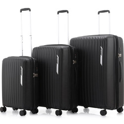 Qantas New York Hardside Suitcase Set of 3 Black QF27S, QF27M, QF27L with FREE Digital Luggage Scale 12775