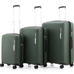 Qantas New York Hardside Suitcase Set of 3 Green QF27S, QF27M, QF27L with FREE Digital Luggage Scale 12775