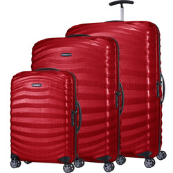 Samsonite Lite-Shock Sport Hardside Suitcase Set of 3 Chilli Red 49855, 49857, 49858 with FREE Digital Luggage Scale 12775