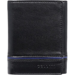 Cellini Men's Alpha RFID Blocking Trifold Leather Wallet Black MH232