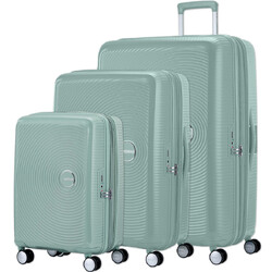 American Tourister Curio 2 Hardside Suitcase Set of 3 Urban Green 45138, 45139, 45140 with FREE Digital Luggage Scale 12775