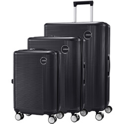 American Tourister Gemina Pro Hardside Suitcase Set of 3 Black 52861, 52862, 52863 with FREE Digital Luggage Scale 12775