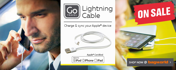 Go Travel Lightning Charge & Sync Cable @ Bagworld