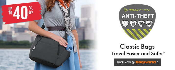 Travelon Classic Anti-Theft Bags @ Bagworld